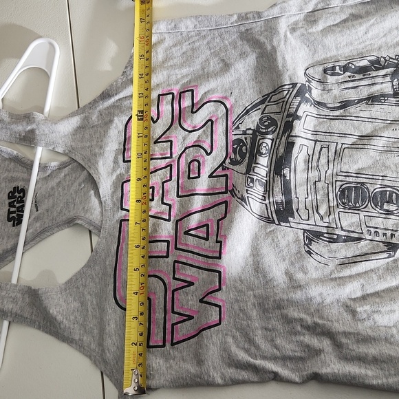 Star Wars tank top Womens racerback heather gray Sleeveless shirt size XL - Picture 7 of 8